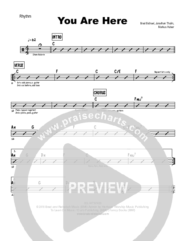 You Are Here Rhythm Chart (Brad & Rebekah)