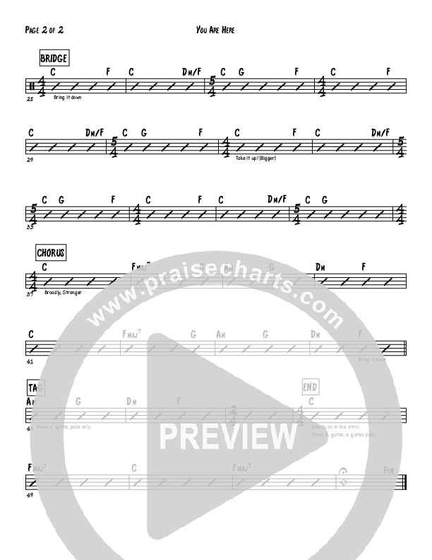 You Are Here Rhythm Chart (Brad & Rebekah)