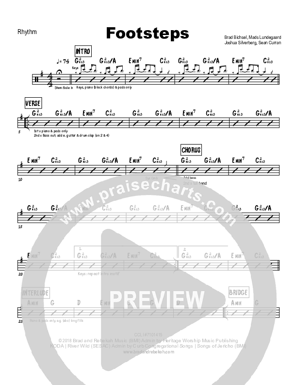 Footsteps Rhythm Chart (Brad & Rebekah)