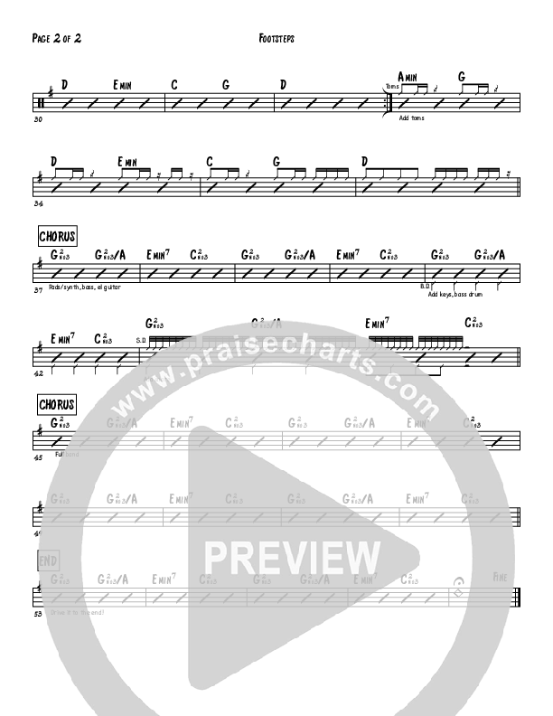 Footsteps Rhythm Chart (Brad & Rebekah)