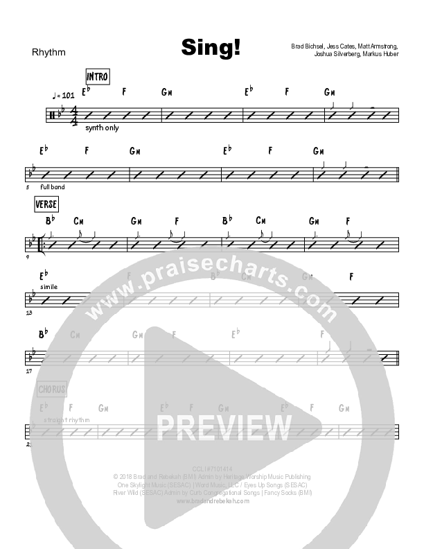 Sing Rhythm Chart (Brad & Rebekah)
