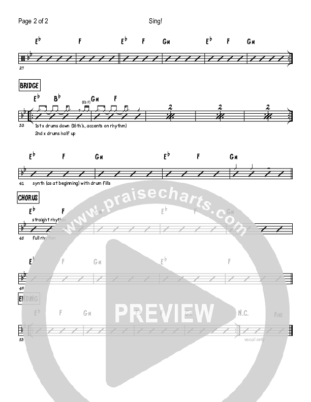Sing Rhythm Chart (Brad & Rebekah)