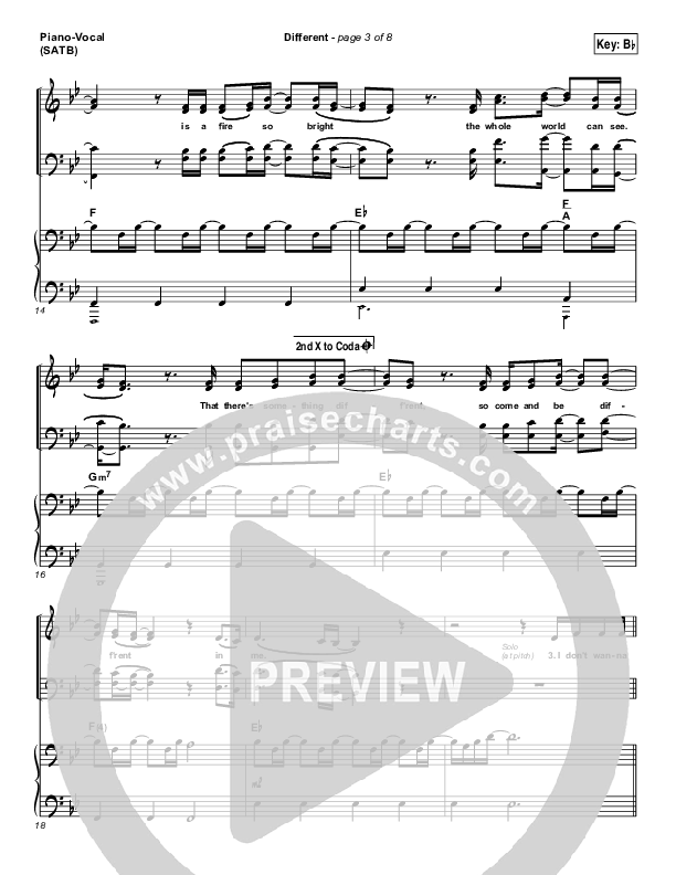 Different Piano/Vocal (SATB) (Micah Tyler)