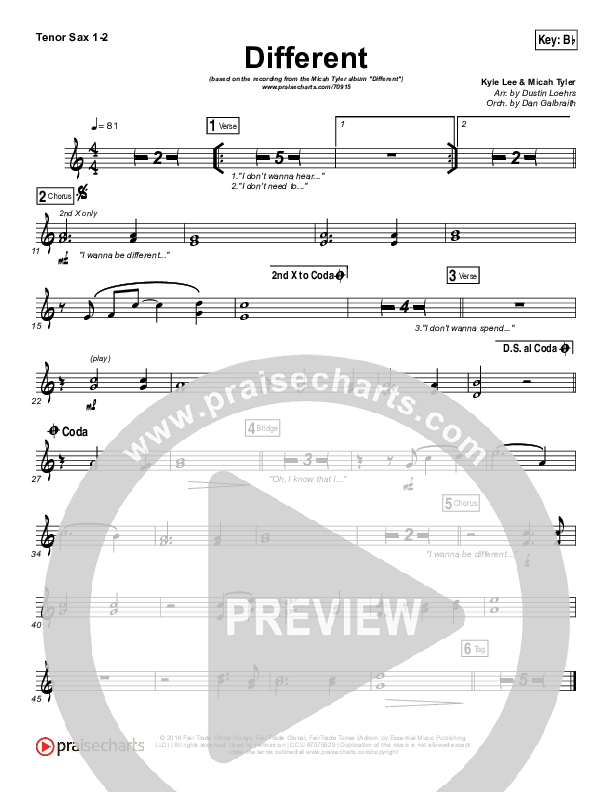 Different Tenor Sax 1/2 (Micah Tyler)