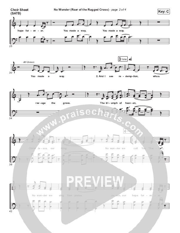 No Wonder (Roar Of The Rugged Cross) Choir Vocals (SATB) (River Valley Worship)