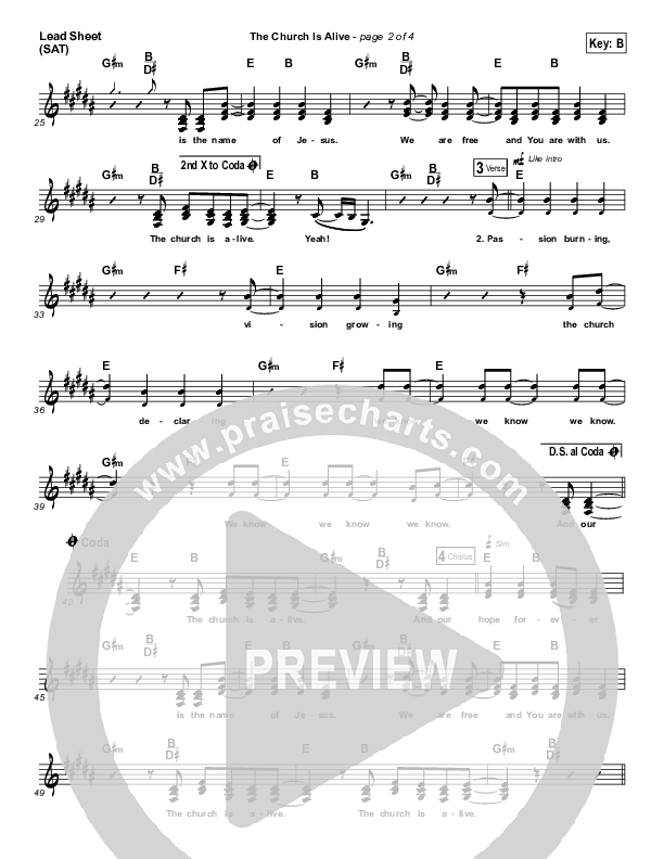 The Church Is Alive Lead Sheet (River Valley Worship)