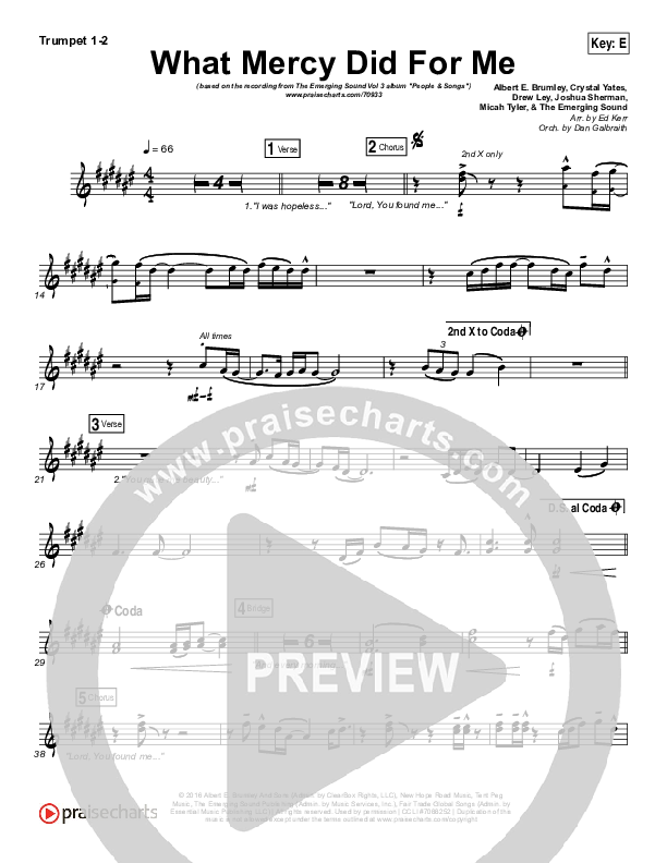 What Mercy Did For Me Brass Pack (People & Songs / Crystal Yates / Micah Tyler / Joshua Sherman)