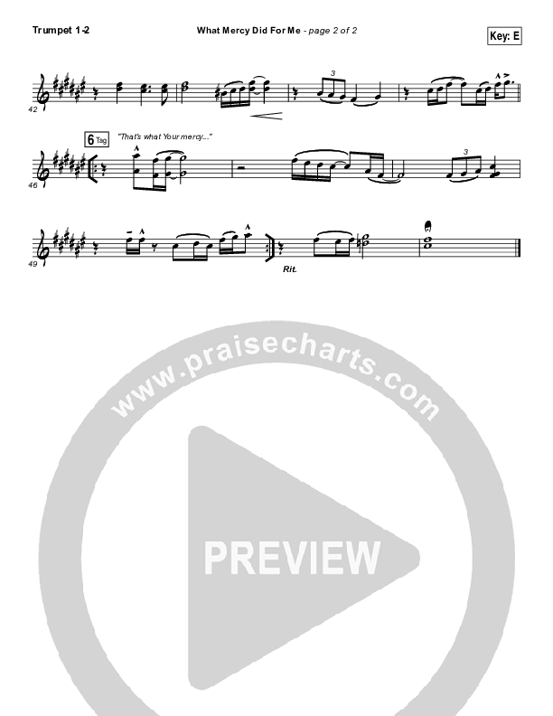 What Mercy Did For Me Brass Pack (People & Songs / Crystal Yates / Micah Tyler / Joshua Sherman)