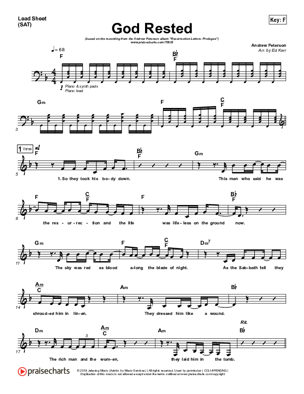 God Rested Lead (SAT) (Andrew Peterson)