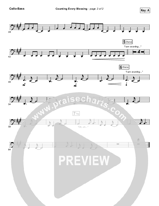 Counting Every Blessing Cello/Bass (Rend Collective)