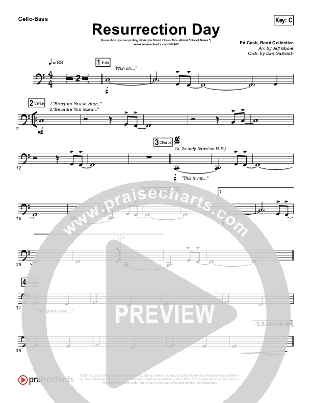 Resurrection Day Cello/Bass (Rend Collective)