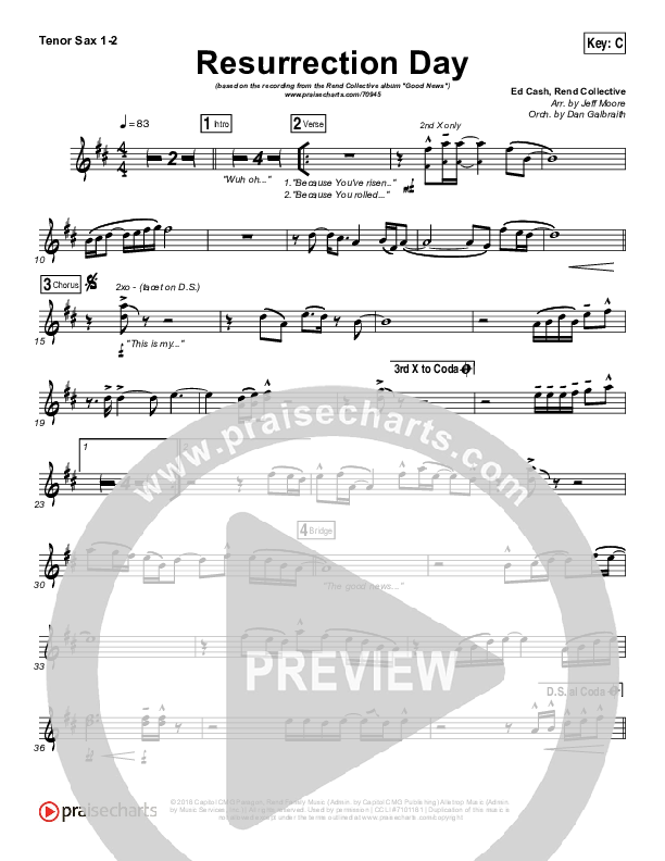 Resurrection Day Tenor Sax 1/2 (Rend Collective)