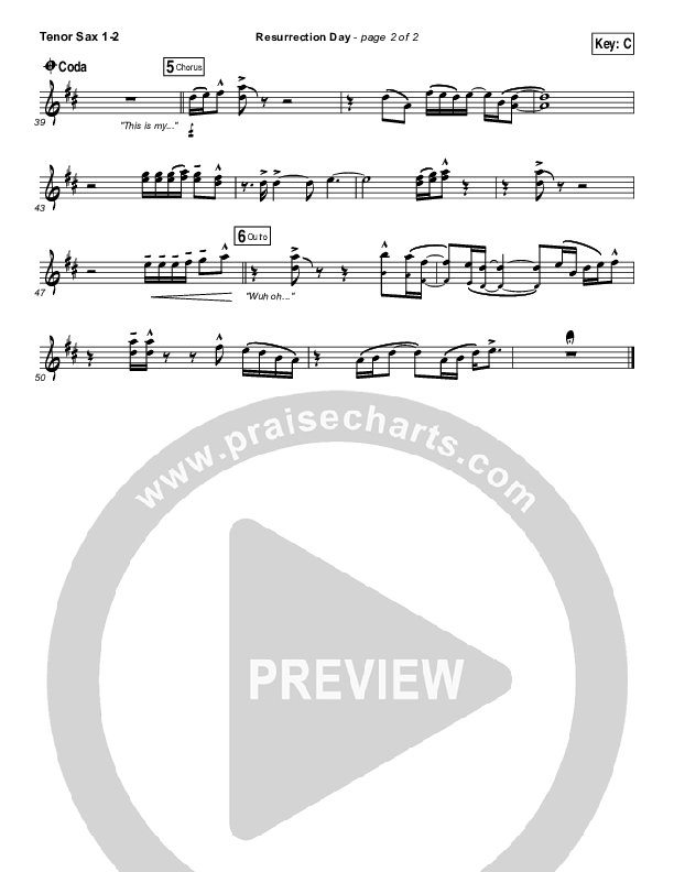 Resurrection Day Tenor Sax 1/2 (Rend Collective)