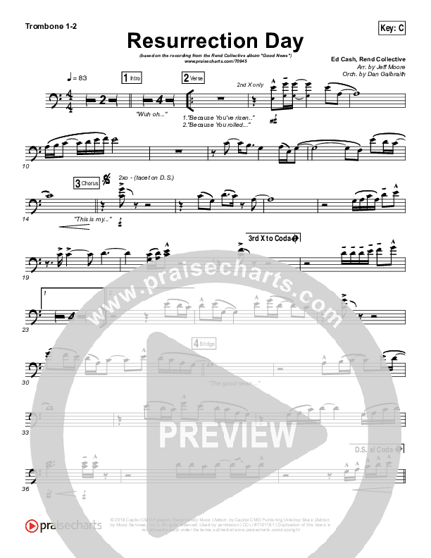 Resurrection Day Trombone 1/2 (Rend Collective)