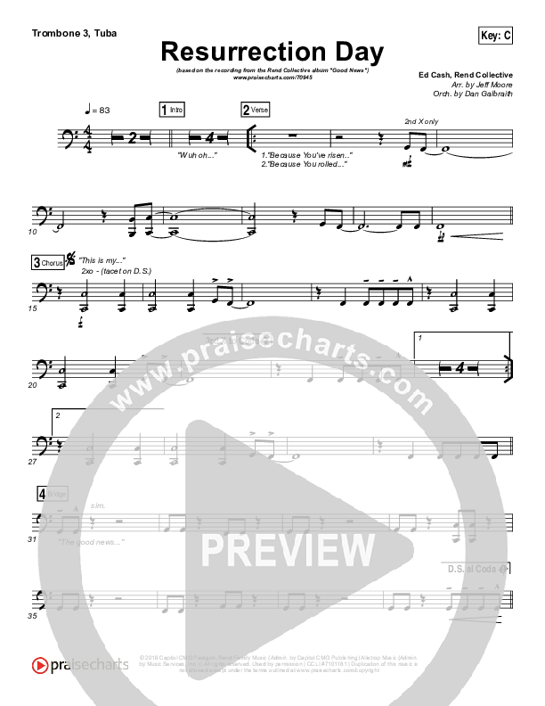 Resurrection Day Trombone 3/Tuba (Rend Collective)