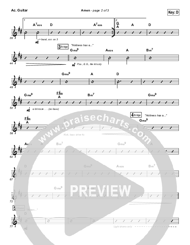 Amen Acoustic Guitar (People & Songs / Charity Gayle / Joshua Sherman)