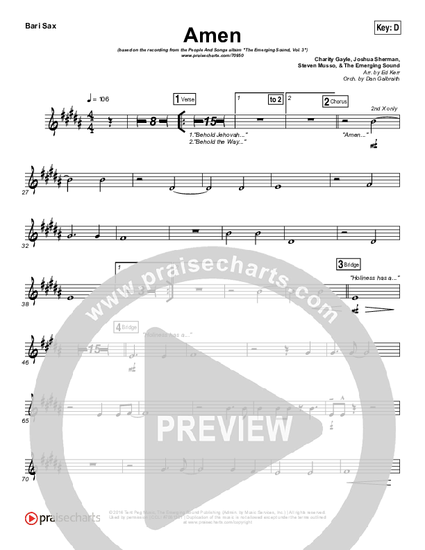 Amen Bari Sax (People & Songs / Charity Gayle / Joshua Sherman)