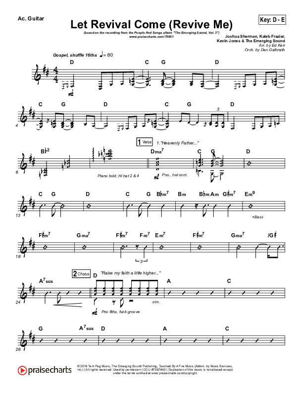 Let Revival Come (Revive Me) Acoustic Guitar (People & Songs / Joshua Sherman / Kevin Jones)