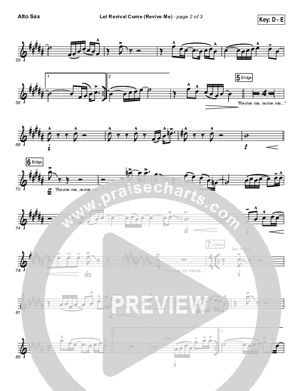 Let Revival Come (Revive Me) Alto Sax (People & Songs / Joshua Sherman / Kevin Jones)