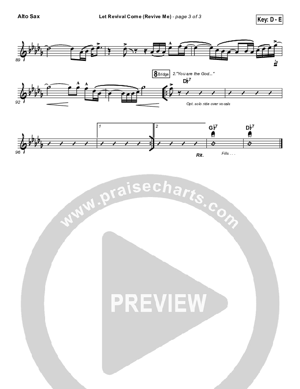 Let Revival Come (Revive Me) Alto Sax (People & Songs / Joshua Sherman / Kevin Jones)