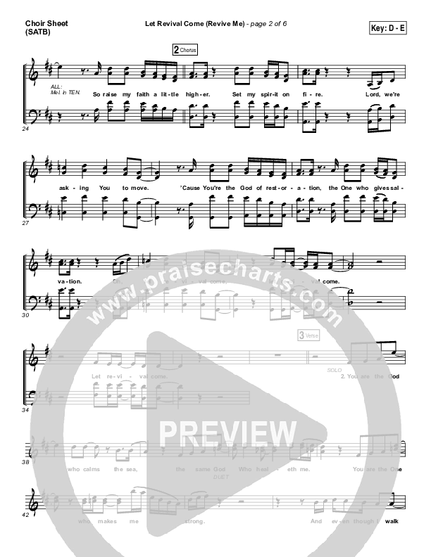 Let Revival Come (Revive Me) Choir Sheet (SATB) (People & Songs / Joshua Sherman / Kevin Jones)