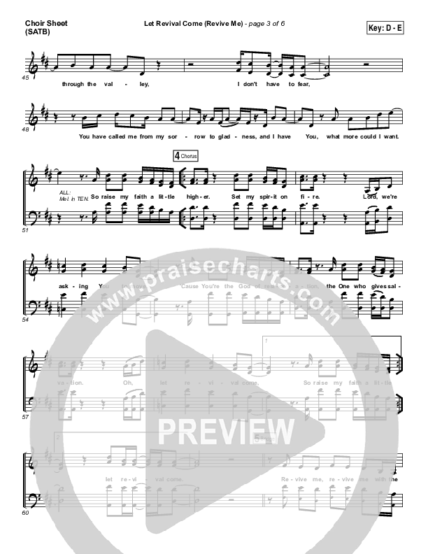 Let Revival Come (Revive Me) Choir Sheet (SATB) (People & Songs / Joshua Sherman / Kevin Jones)