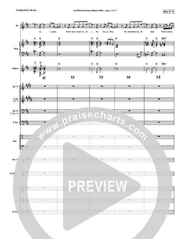 Let Revival Come (Revive Me) Conductor's Score (People & Songs / Joshua Sherman / Kevin Jones)