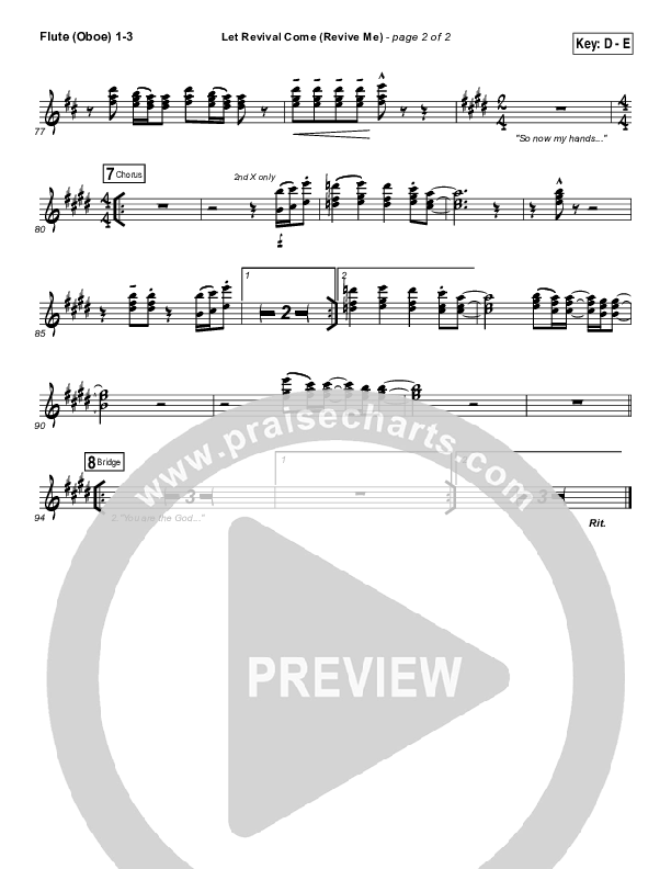 Let Revival Come (Revive Me) Flute/Oboe 1/2/3 (People & Songs / Joshua Sherman / Kevin Jones)