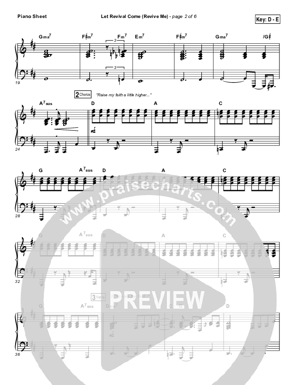 Let Revival Come (Revive Me) Piano Sheet (People & Songs / Joshua Sherman / Kevin Jones)