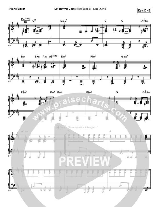 Let Revival Come (Revive Me) Piano Sheet (People & Songs / Joshua Sherman / Kevin Jones)