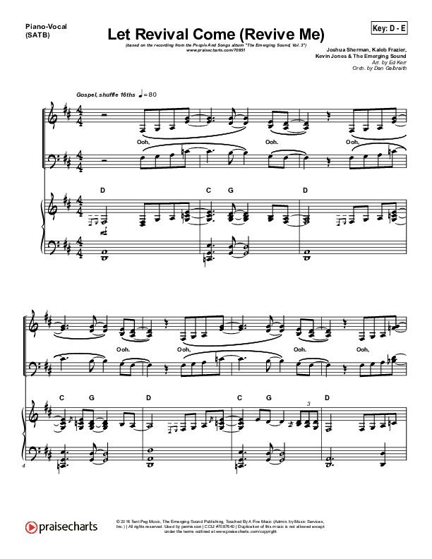 Let Revival Come (Revive Me) Piano/Vocal Pack (People & Songs / Joshua Sherman / Kevin Jones)