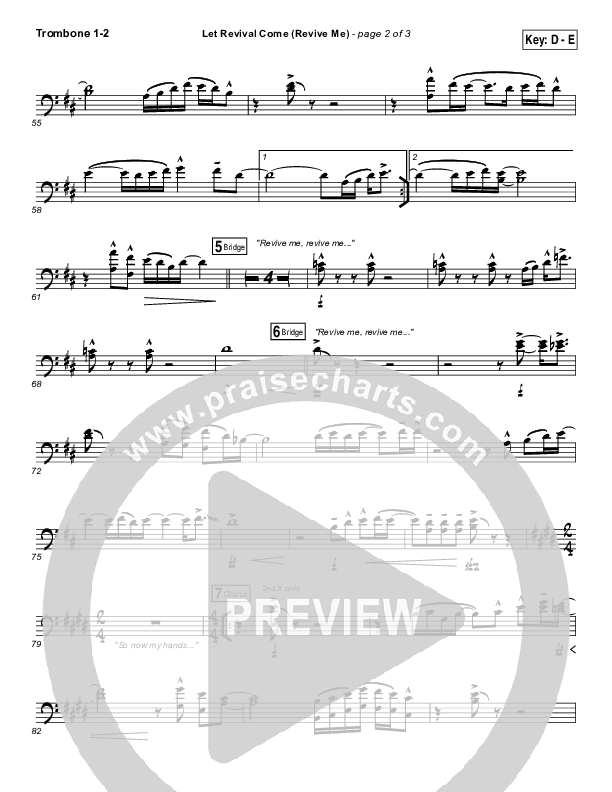 Let Revival Come (Revive Me) Trombone 1/2 (People & Songs / Joshua Sherman / Kevin Jones)