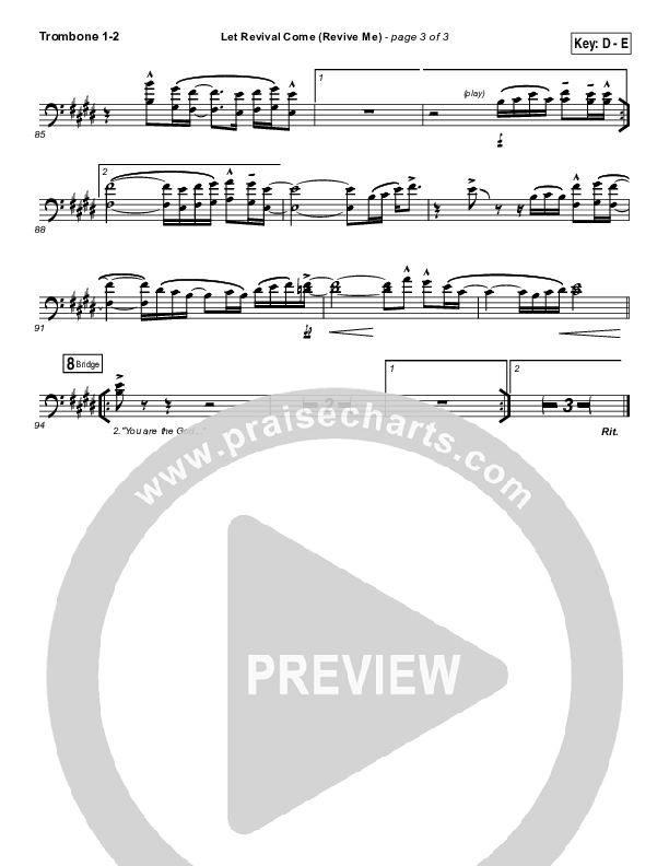 Let Revival Come (Revive Me) Trombone 1/2 (People & Songs / Joshua Sherman / Kevin Jones)