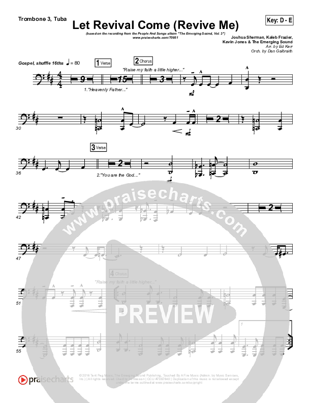 Let Revival Come (Revive Me) Trombone 3/Tuba (People & Songs / Joshua Sherman / Kevin Jones)