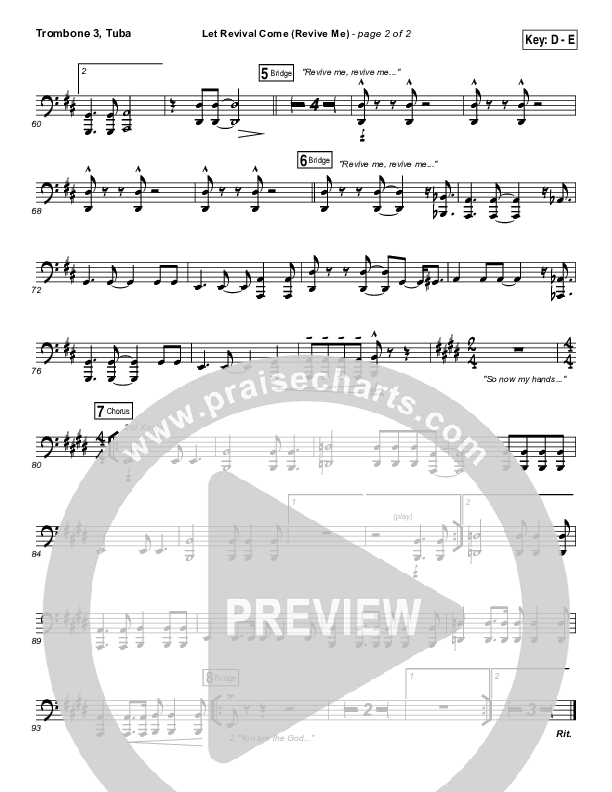 Let Revival Come (Revive Me) Trombone 3/Tuba (People & Songs / Joshua Sherman / Kevin Jones)