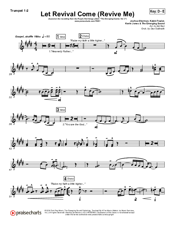 Let Revival Come (Revive Me) Trumpet 1,2 (People & Songs / Joshua Sherman / Kevin Jones)