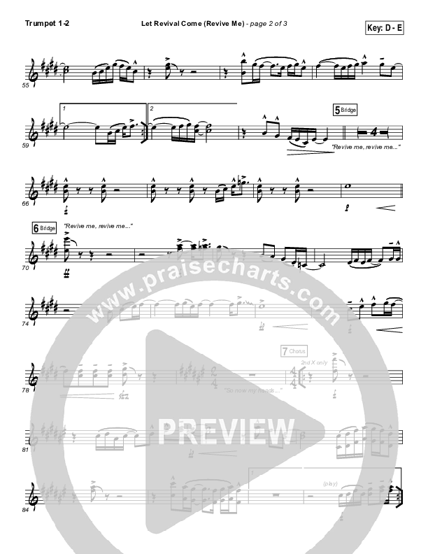Let Revival Come (Revive Me) Trumpet 1,2 (People & Songs / Joshua Sherman / Kevin Jones)