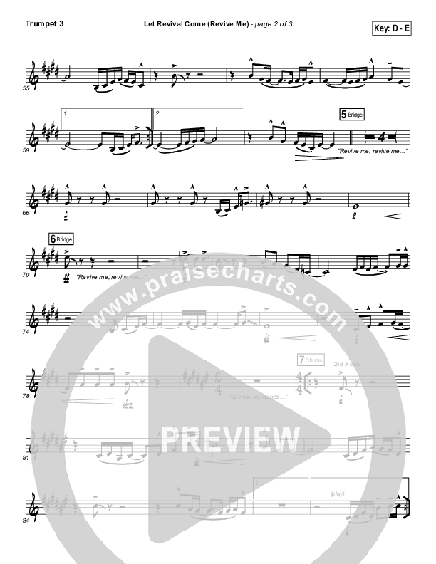 Let Revival Come (Revive Me) Trumpet 3 (People & Songs / Joshua Sherman / Kevin Jones)