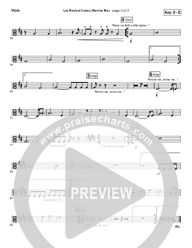 Let Revival Come (Revive Me) Viola (People & Songs / Joshua Sherman / Kevin Jones)