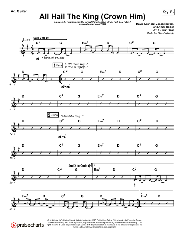 All Hail The King Acoustic Guitar (Vertical Worship)