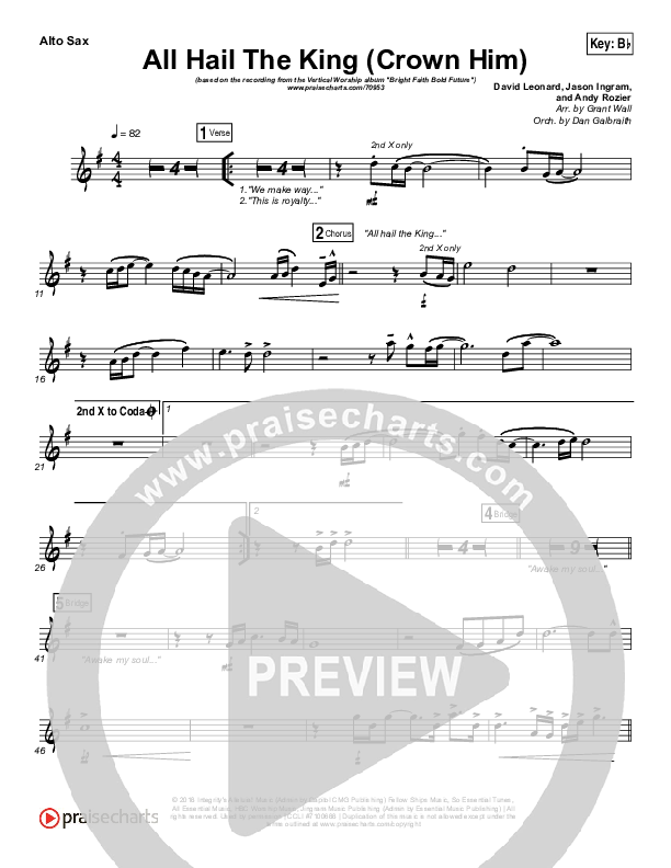 All Hail The King Alto Sax (Vertical Worship)