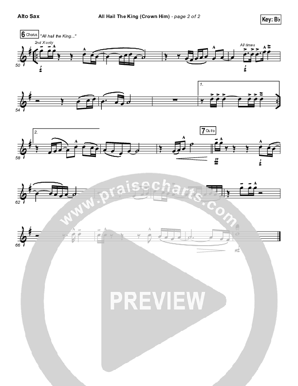All Hail The King Alto Sax (Vertical Worship)