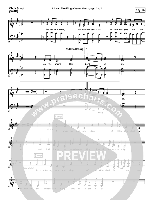 All Hail The King Choir Sheet (SATB) (Vertical Worship)