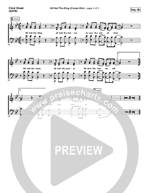 All Hail The King Choir Sheet (SATB) (Vertical Worship)