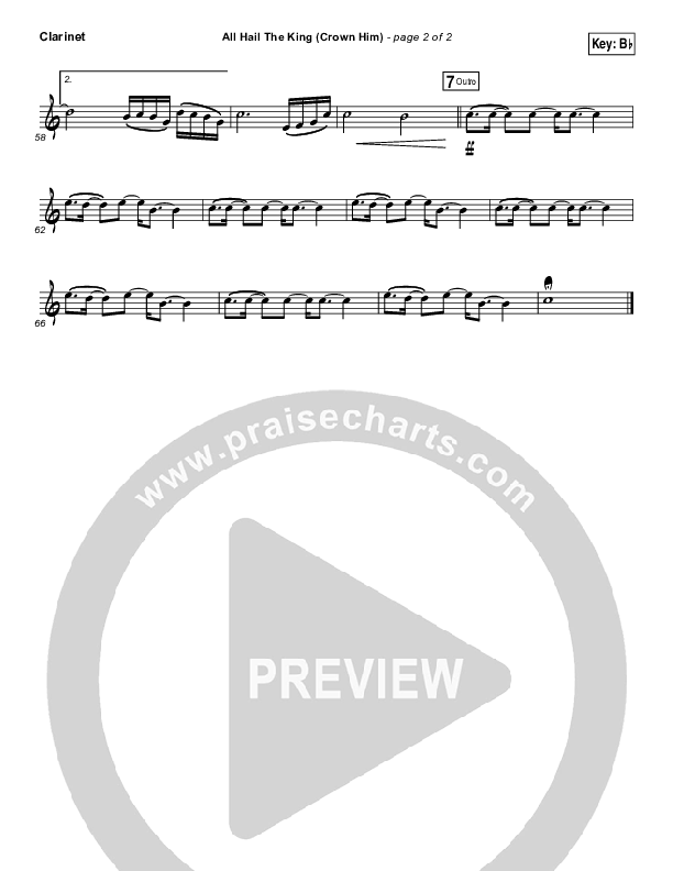 All Hail The King Clarinet (Vertical Worship)