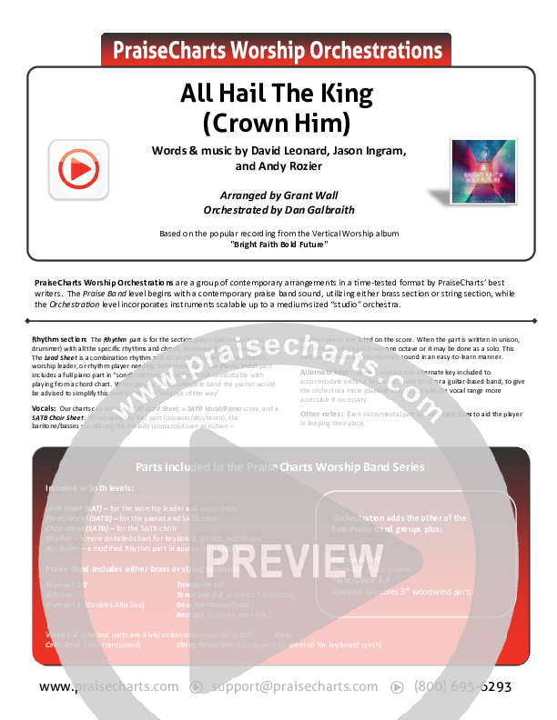 All Hail The King Cover Sheet (Vertical Worship)