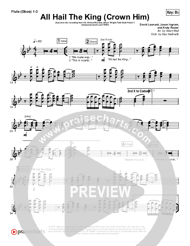 All Hail The King Flute/Oboe 1/2/3 (Vertical Worship)