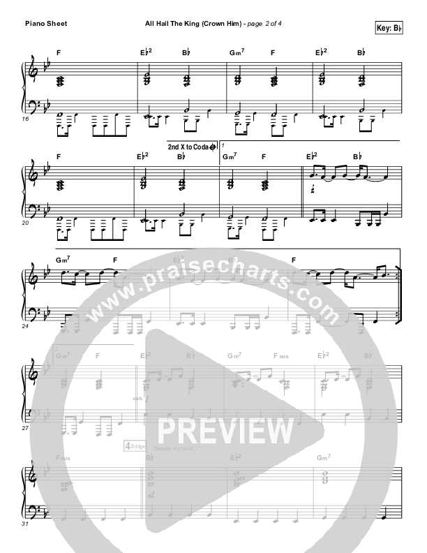 All Hail The King Piano Sheet (Vertical Worship)