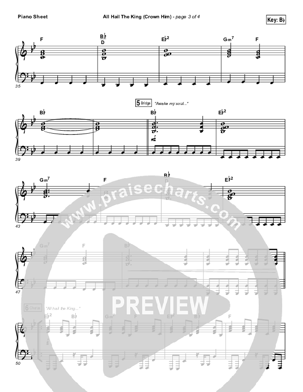 All Hail The King Piano Sheet (Vertical Worship)