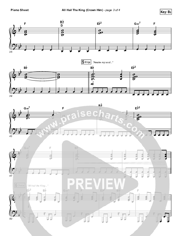 All Hail The King Piano Sheet (Vertical Worship)